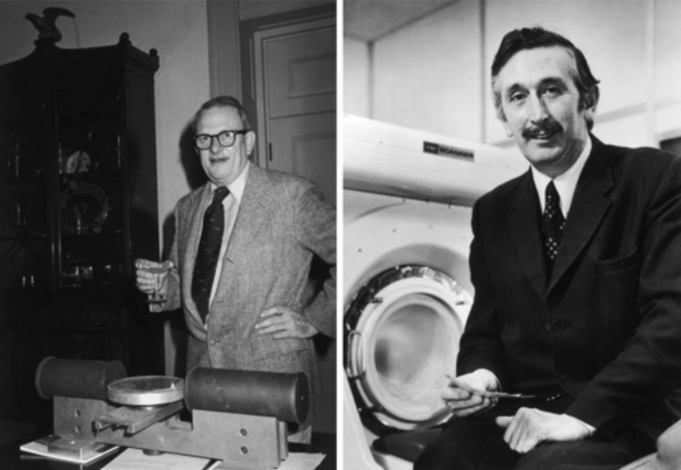 Allan Cormack and Godfrey Hounsfield associated with the development of CT imaging